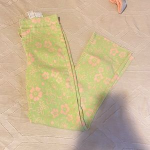 Green and Pink Zara Jean Pants